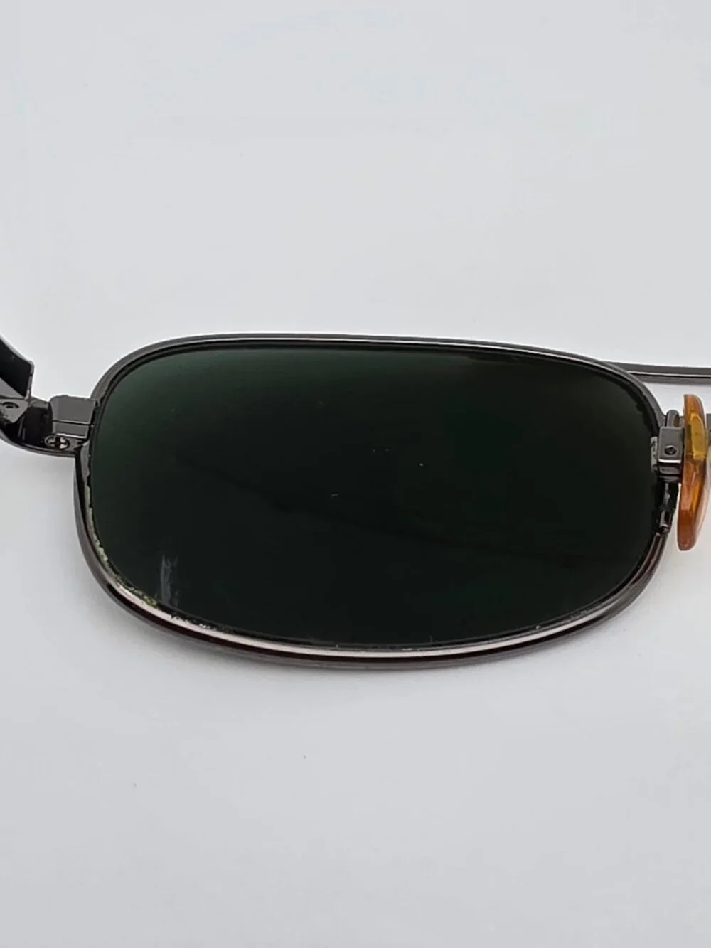 Giorgio Armani 678 1144 Small Pewter Frame G-15 Glass Lens Aviator Sunglasses